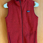 Patagonia  Womens Red Fleece Vest Full Zip Puffer Gorpcore Outdoor Size XS Photo 0
