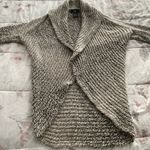 Tumi Peruvian baby alpaca & wool marled gray shawl collar open front cardigan S Photo 11