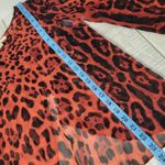 YA Los Angeles Leopard Print Blouse Top Women's Size S Long Sleeve Sheer‎ Orange Black Photo 6