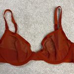 CUUP The Plunge Underwire Mesh Bra Orange Size 32D Photo 0