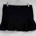 Womens Black Pleated Button Mini Skirt 8 Gothic Fairygoth Grunge Punk Preppy Photo 0