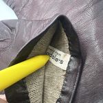 Size 6 1/2 Bloomingdale's Maroon Leather Gloves with Cashmere Lining Italy Brown Photo 5