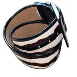 Ann Taylor Cow Print Wide Accent Belt with Black Genuine Leather Trim size Small Photo 6