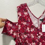 Lane Bryant NWT  Red Floral Cold Shoulder Blouse plus size 26/28 Photo 3