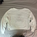 Hollister  Small White Teddy Bear Lei Oversized One Shoulder Sweater, Loose Knit Photo 8
