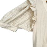 Anthropologie By Embroidered Elbow Puff-Sleeve Top size XL Cream Floral NWT Photo 4