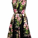 Pinup Couture Havana Nights Dress Hibiscus Stripe Laura Byrnes Women Extra Small Pink Size XS Photo 0