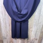 Betsy and Adam Size 4 Navy Blue Drape Back scuba Crepe Dress W/V-Neck Front Dress Photo 6