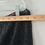 Free People Silk / Lace Boho MIDI Skirt Pleats Size 8 Color is Black / Hot Pink Photo 5