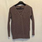 American Eagle  Brown Lace-Up Sweater Photo 0