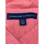 Adrienne Vittadini Coral Red Button Short Sleeve Tie Front Chic Retro Blouse XL Photo 6