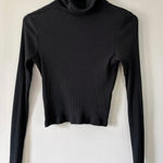 Topshop  Black Long Sleeve Ribbed Turtleneck Photo 0