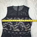 Badgley Mischka  Size 4 Black Lace Mesh Mini Dress Wedding Prom Cocktail Coquette Photo 2