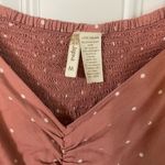 Japna  Women's Mauve Viscose V-Neck Polka Dot Ruffle Cap Sleeve Peplum Top Size M Photo 1