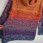 Chelsea & Theodore Multicolor Knit Cowl Neck Sweater Size L Orange Size L Photo 13