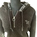 Victoria's Secret PINK Sherpa Bling Quarter Zip Hoodie, size XS Black Photo 6