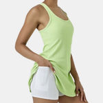 Halara Ribbed Knit 2-in-1 Side Pocket Racerback Sports Dress- Malibu Pale Green Size L Photo 0