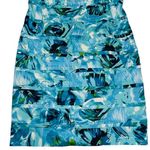 American Living Floral Sheath Dress Sleeveless V-Neck Aqua Blue Party Size 14 Photo 5