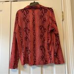 Misook  Women’s Button Front Pink Snakeskin Sparkle Blouse Size Medium Photo 2