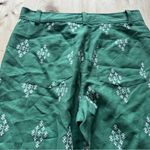 ZARA  Green Pants with‎ White Embroidered Accents Photo 3