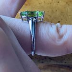 Natural Peridot Sterling Silver Marquise Ring Size 7 Green Photo 2