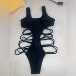 Black Cutout Strappy Bikini Photo 5