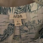 a.n.a sleeveless linen, white, and green shirt Photo 1