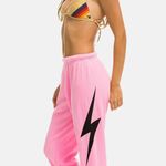 Aviator Nation  Neon Pink Bolt Sweatpants Size Small Photo 0