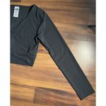 Gymshark Wrap Long Sleeve Crop Top Black Size Small Women's Activewear Yoga Top Photo 1