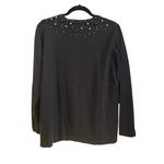 Quacker Factory Womens Medium Black Beaded Cardigan Sweater Pearls NWT Photo 1