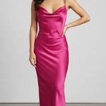 House of Harlow 1960‎ Pink Gold Chain Satin Cowl Neck Dress Party Hoco Small NWT Photo 0