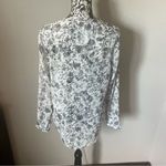 The Kooples  Women’s Ruffle shirt top blouse long sleeve floral metallic small Photo 5