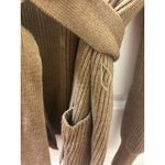Bruno Magli Merino Wool Ribbed Belted Shawl Cardigan Women's M TAN Size M Photo 5