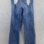 Good American Women's Blue Denim Jeans Distressed Straight Size 0 Cotton Photo 1