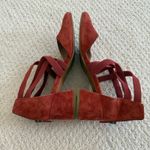 Eileen Fisher  Suede Ankle‎ Strappy Pumps Strap Heels Pointed Toe Rust Size 6 Photo 4