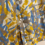 Lafayette 148 NWOT  100% linen leaf print button up collared blouse sleeveless Photo 2