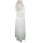 Lucky Brand  Sz M White Eyelet Tiered Summer Sun Dress Cotton Beach Boho Festival Photo 5
