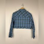 Urban Outfitters As If Plaid Blue Green Cropped Jacket Women’s Sz L Photo 6