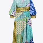 ZARA midi dress bohemian long sleeve prints abstract casual Photo 1