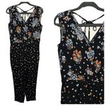 Loft Ladies Pant Suit Black Floral Sleeveless Career Pant Suit SZ Petite Small Photo 1