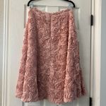 Anthropologie HD in Paris Blush Pink Rosettes Rose Detail Midi Skirt Size Medium Photo 7