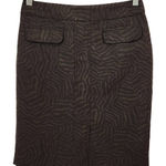  Brown Animal Print Pencil Skirt Size 2P Ann Taylor Petite Brown Skirt Photo 0