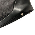 Coach  Classic Signature Black Canvas Handbag EUC Photo 6