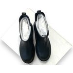 Good American  Black Faux Leather Chelsea Lug Sole Pull On Combat Boots 11 NEW Photo 5