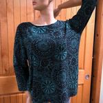 JM Collection Bold Green & Black Top | Shirt | Blouse Photo 0