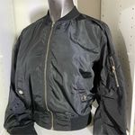 Better Be Women's Black Bomber Jacket Size M Full Zip with Pockets Photo 2