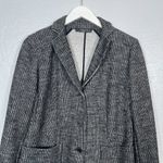 Max Mara Weekend Women M Black Gray Wool Plaid Coat Jacket Blazer Unlined Pocket Photo 2