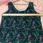 Peter Nygard  Silk Green Navy Sleeveless Scribble Printed Women's Tank Top‎ 12 Photo 10