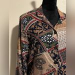 EUC Lucia Brown and Blue abstract pattern button down dress shirt size medium Photo 1