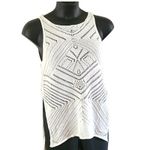 Miss Lulo Women's White Crochet Sleeveless Tank Top Beach Cover Photo 1